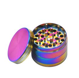 Smoking Pipes Dazzling color smoke grinder with a diameter of 50mm, zinc alloy 4-layer smoke grinder