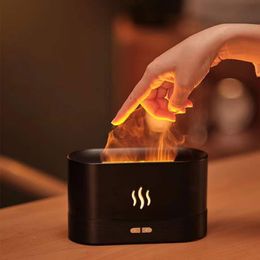 Appliances Xiaomi Essential Oil Diffuser Simulation Flame Ultrasonic Humidifier Home Office Air Freshener Fragrance Sooth Sleep Atomizer