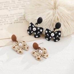 Backs Earrings Korean Pearl Black Bow Butterfly Clip Simple Exquisite Temperament White Bowknot On No Hole For Female