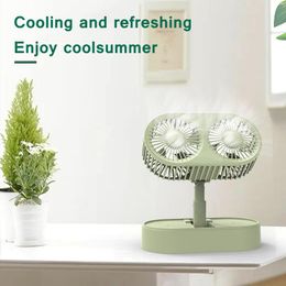 Fans Office Desktop Foldable Mini Air Cooling Fan Free Rotation 3 Gear Adjustable Double Headed USB Silent Air Cooler Fan For Home