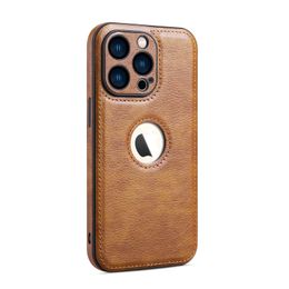 Retro Vintage Leather Vogue Phone Case for iPhone 14 13 12 11 Pro Max XR XS Samsung Galaxy S23 Ultra S22 Plus Full Protective Soft Bumper Solid Color Back Cover Anti-fall