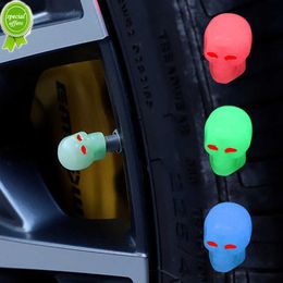 New 2023 New Skull Styling Luminous Valve Cap Car Motorcycle Bicycle Wheel Valves Nozzle Caps Decor Tire Night Glowing Nozzle Cover