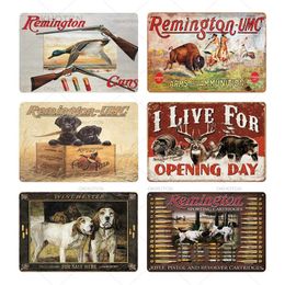 HISIMPLE Funny Hunting Tin Sign Plaque Metal Painting Vintage Retro Metal home Wall Decor for Man Cave Gun Shop Decorative Scraf Plate Hunter Poster 20cmx30cm