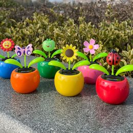 50pcs Solar Powered Dancing Flower Swinging Animated Dancer Toy Car Decoration Cars Solars Flowers Accessories Toys Party Wedding