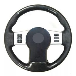 Steering Wheel Covers Hand-Stitched Soft Black Carbon Fibre Suede Car Cover For Xterra/ Pathfinder/FrontierSteering CoversSteering