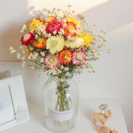 Decorative Flowers Natural Gypsophile Dried Daisy Flower Bouquet For Home Living Room Decoration Wedding Fake Baby Breath