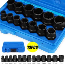 Contactdozen 13Pcs Impact Damaged Bolt Nut Remover Extractor Socket Tool Set Nut Removal Wren