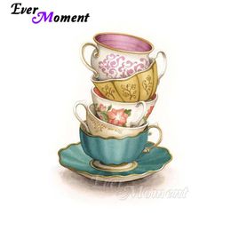 Stitch Ever Moment DIY Diamond Embroidery Cute Cups Diamond Mosaic Full Square Drills Artwork Home Decoration Diamond Painting ASF1213