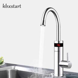 Heaters Kbxstart Instant Electric Kitchen Water Heater Tap 220V Tankless 3 Seconds Fast Heating Faucet 3000W Torneira With EU UK AU Plug