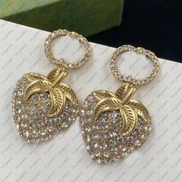 Charm Aretes Earrings Fashion Luxury Brand Designer Diamond Strawberry Wedding Party Valentine's Day Christmas Gift Excellent Quality Jewelry with Box and Stamp