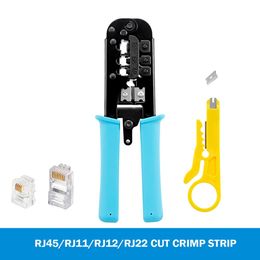 Tang RJ45 Crimping Tool RJ22 Network Cutting Tools 8P8C Crimper Cutter Stripper Plier for Modular RJ12 RJ11 Crimper