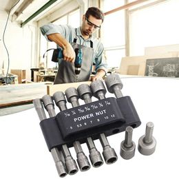 Contactdozen 14pcs Socket Metric And British Combination Tool Set Hexagon Handle Nonmagnetic Electric Screw Air Screwdriver Socket Wrench