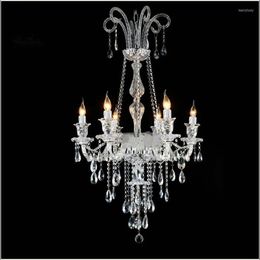 Chandeliers Vintage Crystal Chandelier Light With 6 Glass Arms Classic Black Lamp Dinning Room Staircase Lighting