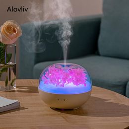 Appliances 180ml Flower Aroma Diffuser For Home USB Air Humidifier Ultrasonic Mist Maker with Night Lamps Mini Office Desktop Air Purifier