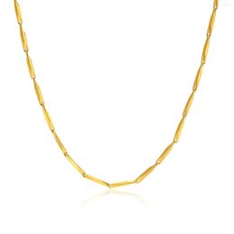 Chains Fashion Jewelry In Melon Seed Chain Necklace Gold Color Stainless Steel Full Gloss S Shape Pendant Necklaces