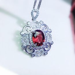 Lockets Natural Real Red Garnet Traditional Necklace Pendant Per Jewellery 2.1ct Gemstone 925 Sterling Silver Q282710