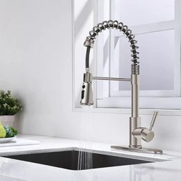 Kitchen Faucets Black Brushed Nickel Faucet Pull Out Spout Sink Mixer Tap Stream Sprayer Head Gold/Chrome Taps Deco Pad