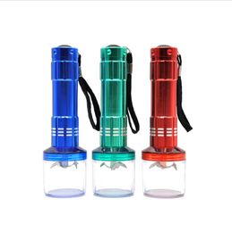 Smoking Pipes Aluminum alloy electric metal cigarette grinder creative manual flashlight cigarette crusher cigarette accessories