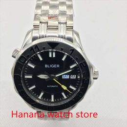 Wristwatches 41mm Polished Automatic Men's Waterproof Watch Stainless Steel Bracelet NH36A Movement Sapphire Black DialWristwatches