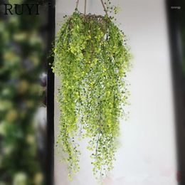 Decorative Flowers Green Hanging Plants Artificial Mini Flower Willow Wall Home Decoration Balcony Decorattion Basket Accessories