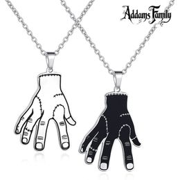 2023 Wednesday Addams Things Hand Necklace Gothic Pendant Decoration Titanium Steel Pendant Hip Hop Jewellery Cosplay Party Gift