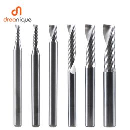 Frees 1pc AAAAA single flute spiral end mill 3.175 shank aluminum mill CNC 3D engraving carving bit for woodworking Acrylic ACM cut