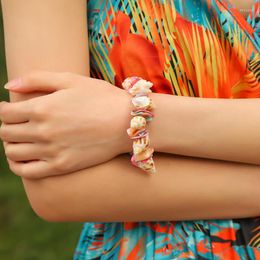 Bangle Multicolor Shell Fragments With Conch Bracelet Bohemian Vacation Beach Women's Fashion Item