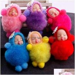 Key Rings 4 Style Hairball Keychain Colorf Slee Doll Chain Party Backpack Keyring Decorative Mini Soft Toys Drop Delivery Jewellery Dhuvl