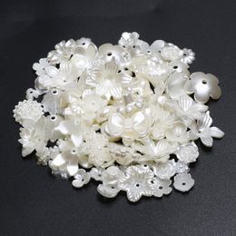 Beads Other Various Style Flower Shape Acrylic Imitation Pearl Spacer Caps For Jewellery Making DIY Needlework Crafts Supplies