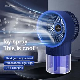 Fans 2022 Cooling Fan Mist Air Conditioner Fan USB Rechargeable Plug In Fan Air Cooler Spray Humidifier Electric Fan For Home Office