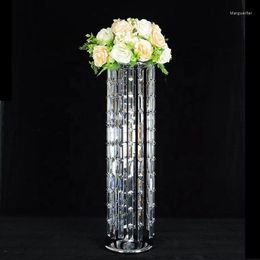 Party Decoration 12pcs) Design Crystal Chandelier With Rectangle Beads Pendant Luxury Wedding Decor Metal Flower Pot Stand Pillar Yudao1394