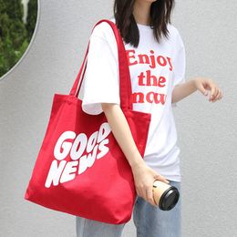Evening Bags Korean Style Women Shoulder Bag Female Letters Canvas Handbag Summer Crossbody Shopper Package 2023 Tote Purse