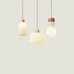 Pendant Lamps Single Head Fishing Line Light Japanese-style Lights Restaurant Inn White Retro Soft Chandelier Designer Art Lighting