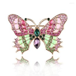 Brooches 2pcs/lot Adorable Alloy Enamel Finishing Butterfly Brooch For Women Suit Evening Dress Bobtail Dovetail Clothes Decorations