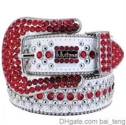 Luxury Designer Bb Belt Simon Belts for Men Women Shiny diamond belt Black on Black Blue white multicolour with bling rhinestones as gift 2023 3x