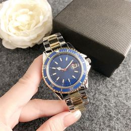 Fashion Brand Wrist Watch Men Women Style Steel Metal Band Quartz Luxury With Logo Clock R338