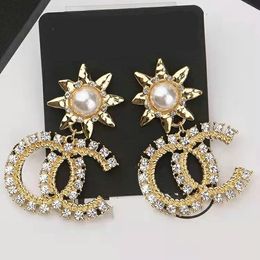 Fashion Earrings Woman Luxury Designer Earring 20 Style Double Letter Jewelry women 18k Diamond Wedding Party Gifts