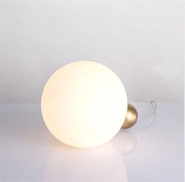 Table Lamps Modern Gold Lights Metal White Glass Lamp For Study Bedroom Bedside Living Room Home Decoration Desk Light TA105