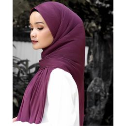 Hijabs Folded headscarf Muslim fashion accessories Women's curly headscarf Chiffon headscarf Women's solid Colour headscarf 230512