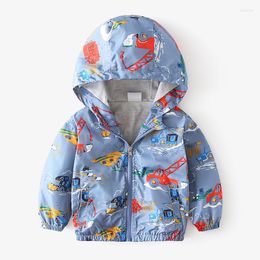 Jackets ZWF1396 Boys Spring Autumn Coats Kids Toddler Hooded Windbreaker With Pocket Children Zipper Outerwear Baby Clothes