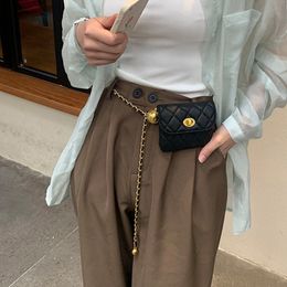 Belts Women Metal Belt Chain With Mini Bag Luxury Designer Brand Waist Strap Lady Girl Dress Jeans Trousers Decorative Accessories 230512 party