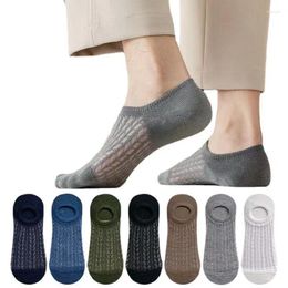 Men's Socks 1 Pair Men Low Cut Hollow Mesh Solid Colour Summer Comfortable Breathable Short Thin Casual Invisible