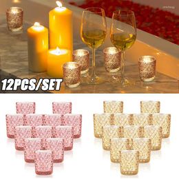 Candle Holders 12Pcs/Set Glass Holder Votive Tealight Candlestick Creative Romantic Home Bar Wedding Decorative (without Candle)