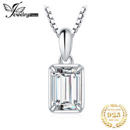 JewelryPalace Moissanite D Colour 1ct Emerald Cut 925 Sterling Silver Pendant Necklace for Woman No Chain Yellow Rose Gold Plated