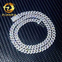 Selling 6mm 8mm 10mm Pass Diamond Tester 925 Sterling Silver Hip Hop Iced Out Vvs Moissanite Diamond Cuban Link Chain