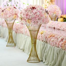 Party Decoration Flower Display Plinth Wedding Table Centerpiece Vase Floor Vases Metal Road Lead Stand Rack For Event Stage Decor