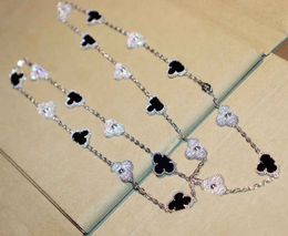 2023 Luxury quality v gold material charm pendant necklace 20pcs flower shape design and sparkly diamond in three colors plated have box stamp PS5119