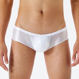 Underpants Sexy Men Underwear Ultra Thin Oil Shiny Glossy Men's Briefs Penis Large Pouch Slips Hombre Erotic Panties