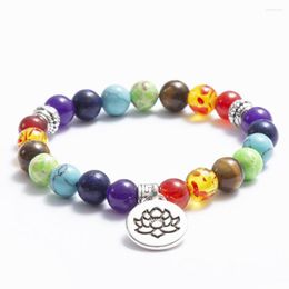 Strand 8mm Colorful Chakra Tree Of Life Energy Yoga Bracelet Buddha Dog Claw Pendant Jewelry