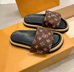 Designers Pool Pillow Mules Women Sandals Sunset Flat Comfort Padded Front Strap Slippers Fashionable Easy-to-wear Styl 419Fashion trend